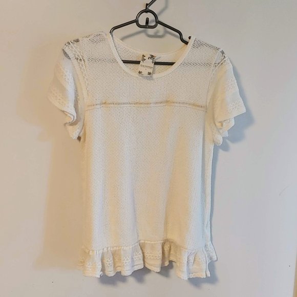 Blu Pepper Sweaters - 3/$18 Blu Pepper Off White Semi Sheer Sweater Lg